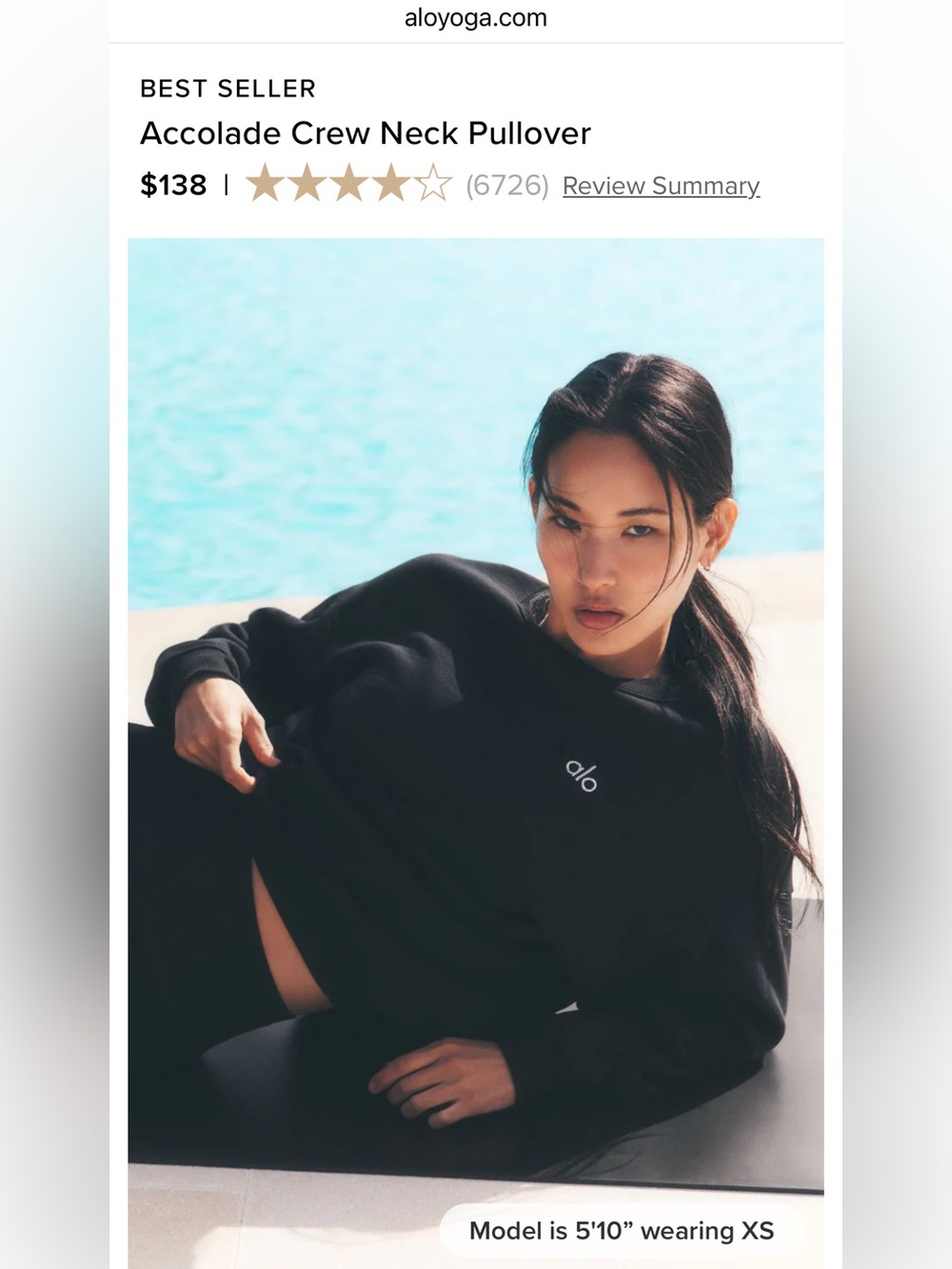 Alo Yoga Accolade Crew Neck Pullover Sweatshirt